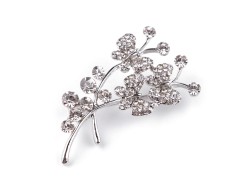            Brosche aus Metall und Glas Brosche, Reversnadel