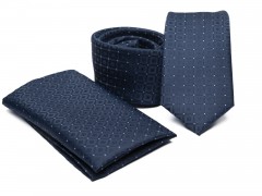       Rossini Slim Krawatte Set - Blau gemustert Sets