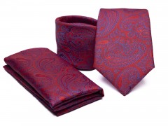 Premium Krawatte Set - Rot geblümt 