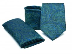 Premium Krawatte Set - Grün geblümt 