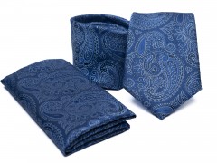 Premium Krawatte Set - Blau gemustert 