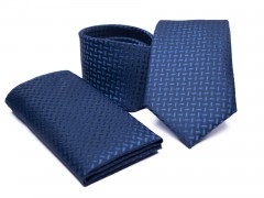 Premium Krawatte Set - Blau gemustert 