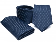 Premium Krawatte Set - Dunkelblau Gemusterte Krawatten