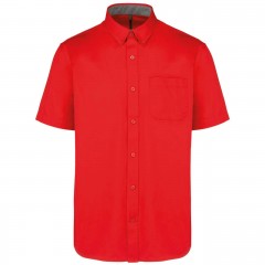        Comfort fit langarm Hemd - Rot Einfarbige Hemden