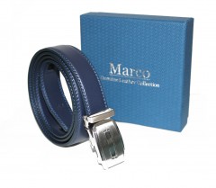            Marco Sergioni Ledergürtel im Geschenkbox - Blau 