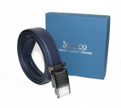            Marco Sergioni Ledergürtel im Geschenkbox - Blau Gürtel