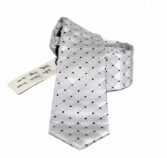          NM Slim Krawatte - Silber gepunktet Kleine gemusterte Krawatten