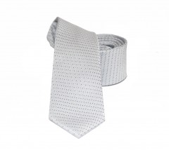          NM Slim Krawatte - Silber gepunktet Karierte Krawatten