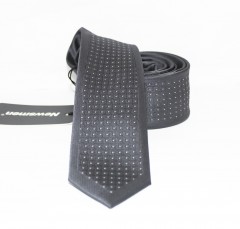          NM Slim Krawatte - Grau gepunktet Kleine gemusterte Krawatten