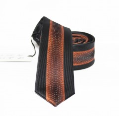         NM Slim Krawatte - Orange-schwarz Gestreifte Krawatten