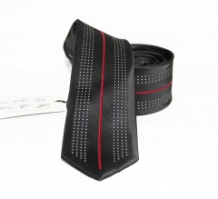          NM Slim Krawatte - Schwarz-rot Gestreifte Krawatten