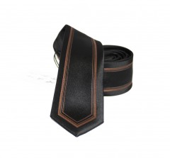          NM Slim Krawatte - Schwarz-golden Gemusterte Krawatten