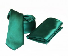    NM Satin Slim Krawatte Set - Grün 