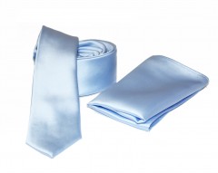    NM Satin Slim Krawatte Set - Hellblau Sets