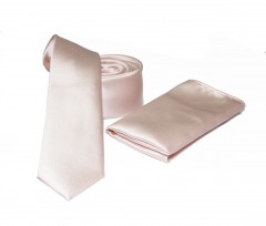    NM Satin Slim Krawatte Set - Puderig Unifarbige Krawatten