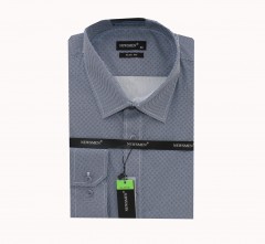                          Newsmen elastisches schmales Hemd - Blau gemustert Slim/Smart Fit