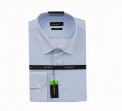                         Newsmen elastisches schmales Hemd - Hellblau gepunktet Slim/Smart Fit