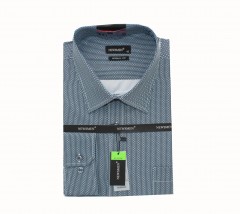                          Newsmen elastisches Comfort Fit Hemd - Blau gemustert Comfort Fit