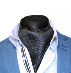 Cravat Ascot Krawatten für Männer - Schwarz gemustert Krawatten für Hochzeit