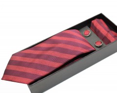   Newsmen Krawatte Set - Rot gestreift Sets