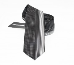          NM Slim Krawatte - Schwarz gestreift 