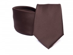   Rossini Premium Krawatte - Braun Satin Unifarbige Krawatten