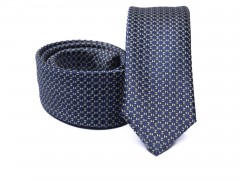Rossini Slim Krawatte - Blau gemustert Kleine gemusterte Krawatten