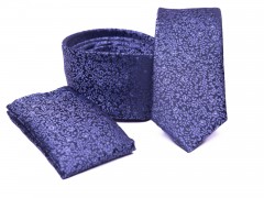       Rossini Slim Krawatte Set - Blau geblümt Sets