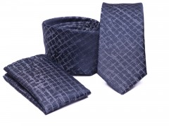       Rossini Slim Krawatte Set - Blau kariert Sets