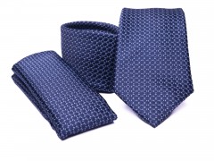           Premium Krawatte Set - Blau gemustert 