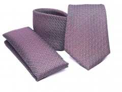           Premium Krawatte Set - Rosa gemustert 