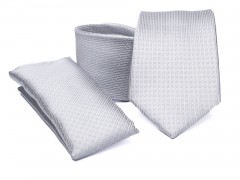           Premium Krawatte Set - Silber gepunktet Sets