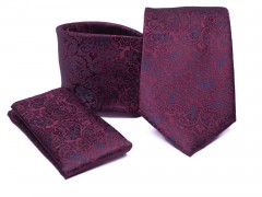           Premium Krawatte Set - Bordeaux geblümt Sets
