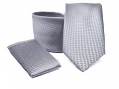           Premium Krawatte Set - Silber Unifarbige Krawatten