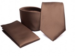           Premium Krawatte Set - Braun Unifarbige Krawatten