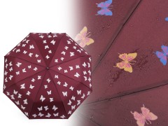 Regenschirm für Damen faltbar Automatik magisch Schmetterlinge 