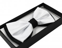      NM Satin Fliege im Geschenkbox - Schwarz-weiß Fliege