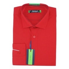 Goldenland Slim Langarm Hemd - Rot Langarmhemden