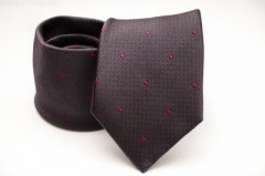 Premium Seidenkrawatte - Dunkelbraun-Pink Gemustert Kleine gemusterte Krawatten