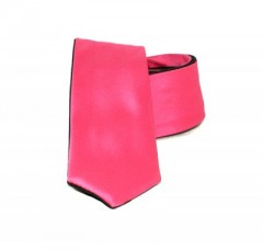 Goldenland 2in1 Slim Krawatte - Schwarz-Pink Unifarbige Krawatten