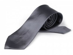 Satin Krawatte - Grau Unifarbige Krawatten