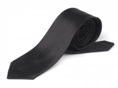 Satin Krawatte - Schwarz Unifarbige Krawatten