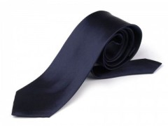 Satin Krawatte - Dunkelblau Unifarbige Krawatten