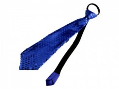 Krawatte mit Paillette - Blau Figur-, Party Krawatte