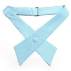 Satin Kreuz Bogen Krawatte - Hellblau Spezialität