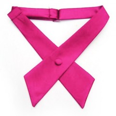 Satin Kreuz Bogen Krawatte - Pink 