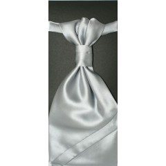 Hochzeit Krawatte mit Einstecktuch - Silber Krawatten für Hochzeit