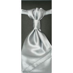 Hochzeit Krawatte mit Einstecktuch - Silber 