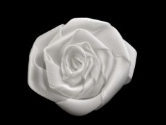 Satin Rosa - Weiß Brosche, Reversnadel