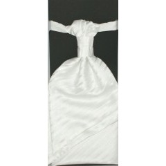 Hochzeit Krawatte mit Einstecktuch - Weiß Gestreift Krawatten für Hochzeit